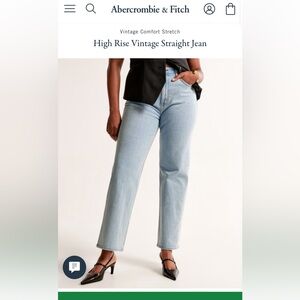 Abercrombie high rise vintage straight in medium blue
